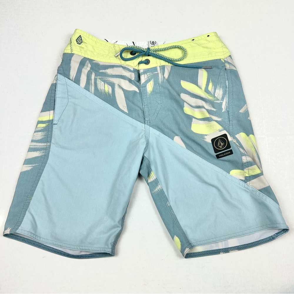 Volcom Boys Blue and Yellow Swim Shorts/Trunks